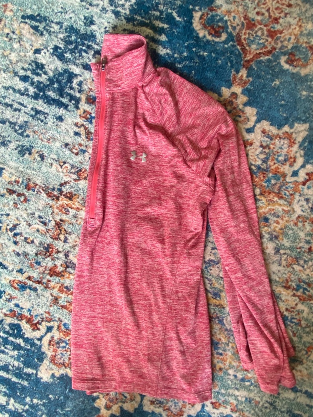 Under Armour Red Heather Quarter-Zip Pullover